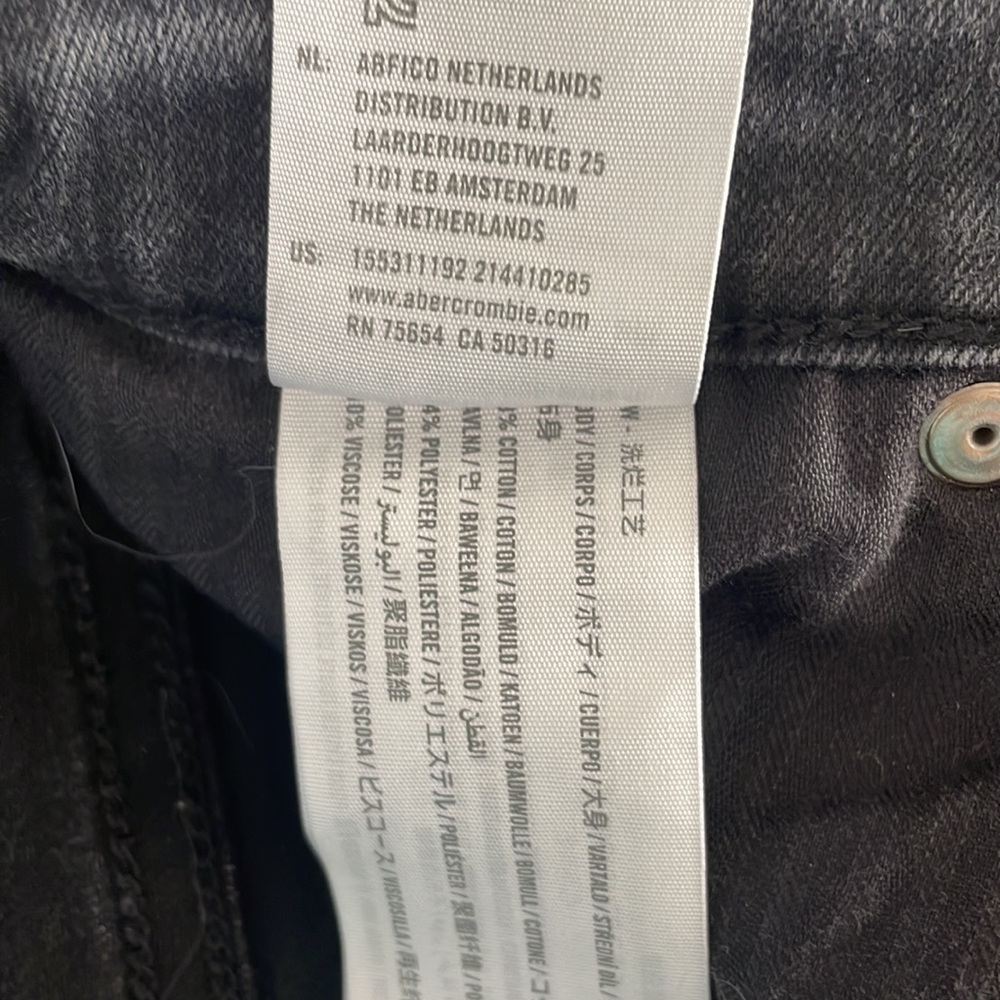 Abercrombie & Fitch high rise super skinny ankle stretchy button fly size 27/4S - Picture 9 of 14